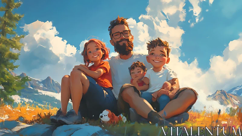 Family Portrait in Alpine Meadow.