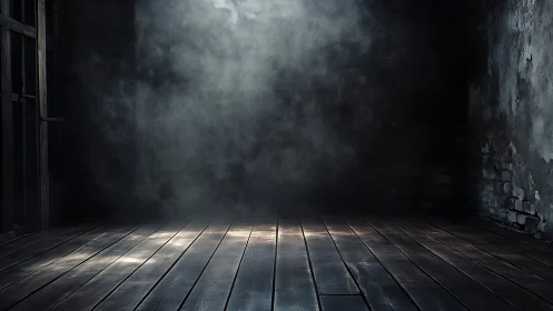 Dusty wooden floor learns to glow under patient drifting light