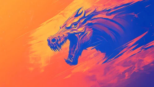 Neon storm dragon lunges through blazing ultraviolet rift.