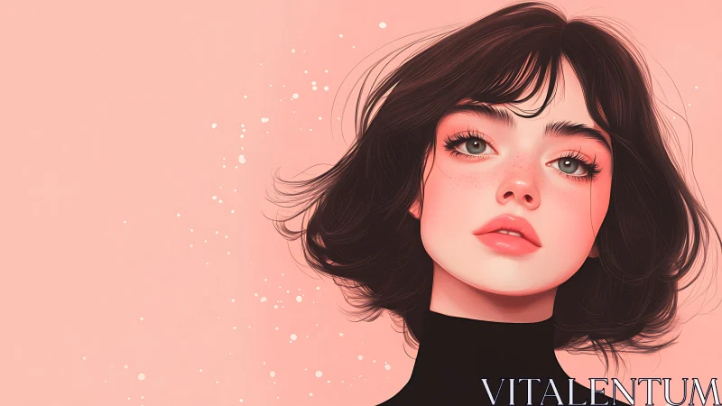 Soft-lit digital portrait studies expressive eyes and blush tones