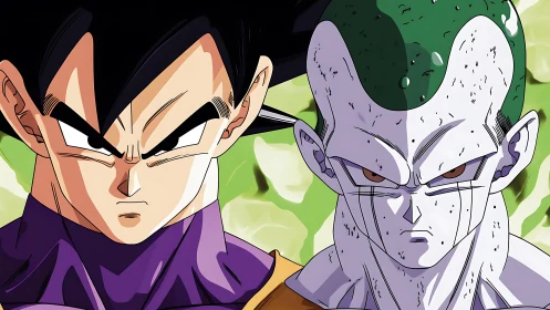 Twin glares carve a fault line of rivalry across the frame