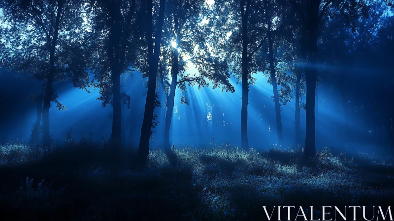 Ethereal Luminescence Breaks Through Mystic Forest Depths