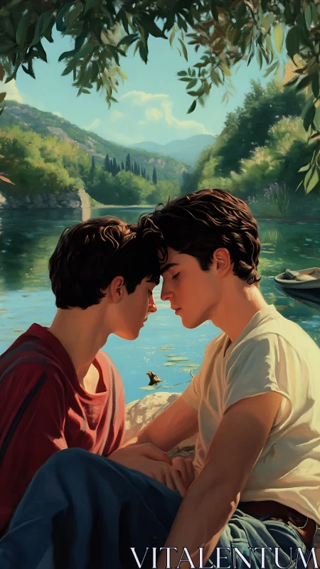 Two Hearts by the Water: A Moment of Connection.