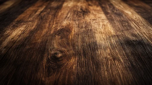 Rustic Wooden Table Surface with Detailed Grain Texture.