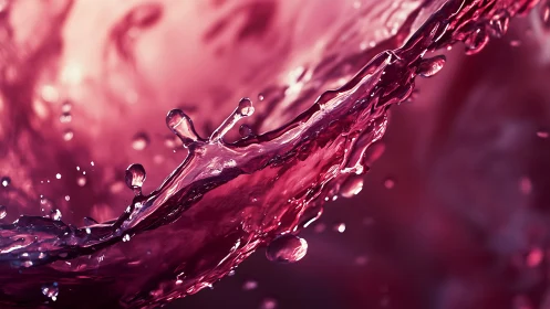 Crimson splash caught mid-dance in liquid slow motion.