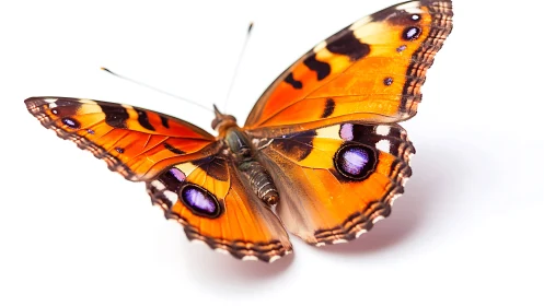 Radiant orange butterfly rests with glowing, jewel-like wings
