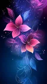 Bioluminescent Floral Composition with Gradient Luminance