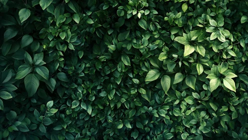 Dense uniform canopy of overlapping green foliage is shown