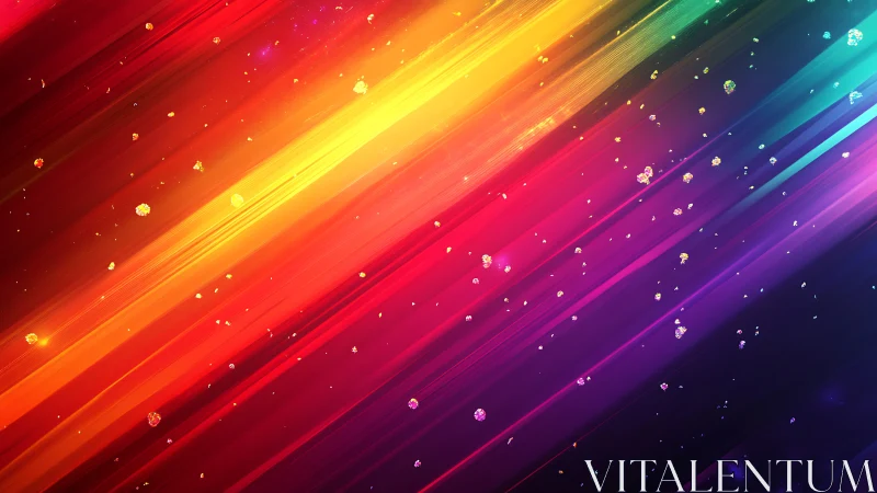 Diagonal multicolor light streaks traverse a dark gradient field