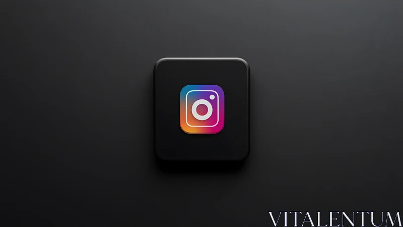 Instagram Logo Icon on Dark Display.