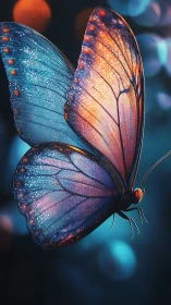 Starlit wings drift through neon dusk in quiet luminous flight