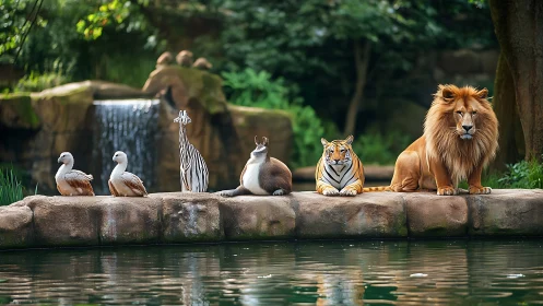 Zoo's Unlikely Parliament Convenes Poolside.