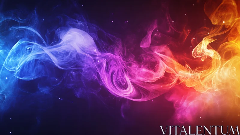 Chromatic nebula streams merge across a dark cosmic field