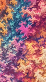 Fractal coral storms collide in a prismatic digital seascape