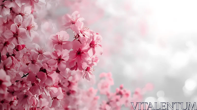 Cherry blossoms in soft focus spring composition.