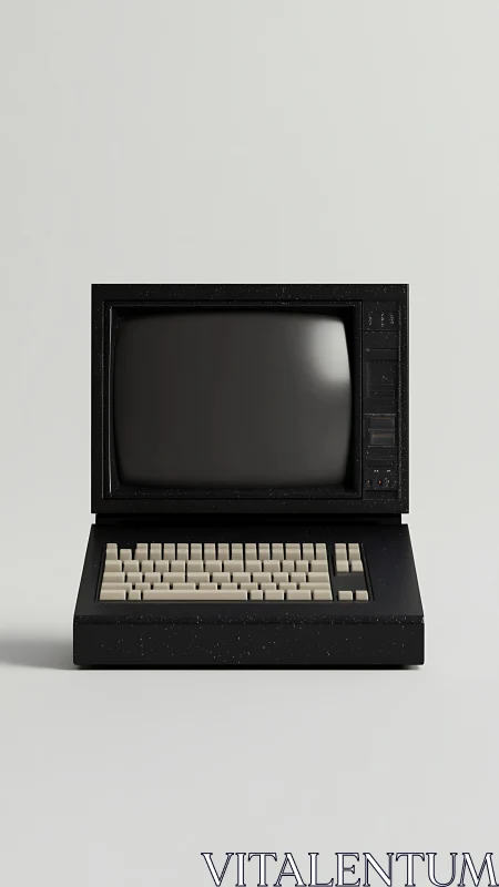 Retro CRT terminal rendered as minimalist 3D product object