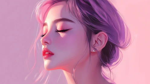 Cotton-candy daydream girl in soft neon pink hush.