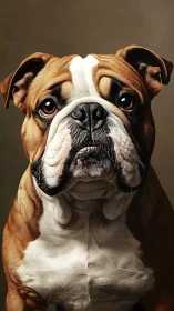 Stoic bulldog portrait captures soulful gaze in rich detail