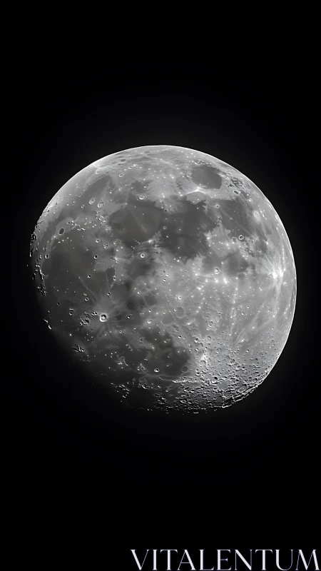 High-contrast lunar surface study with detailed crater fields.