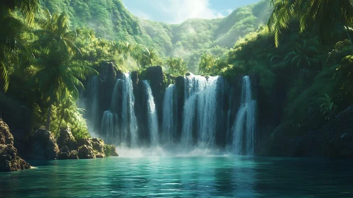 Cascade Symphony: Where Jungle Dreams Collide with Water's Thunder.