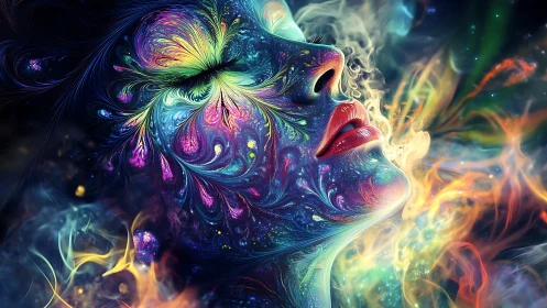 Nebula-kissed dreamer breathing galaxies into color.