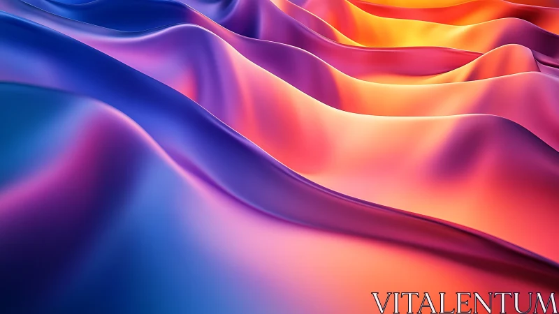 Undulating gradient waves render smooth satin surfaces with emissive light