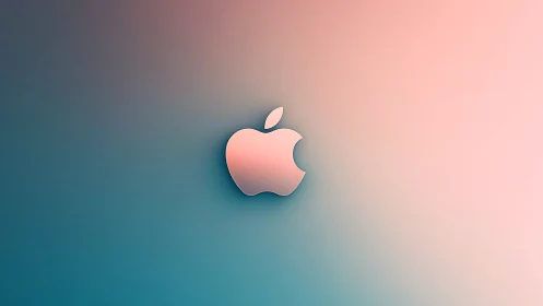 Soft pastel apple icon glowing on a dreamy gradient backdrop.