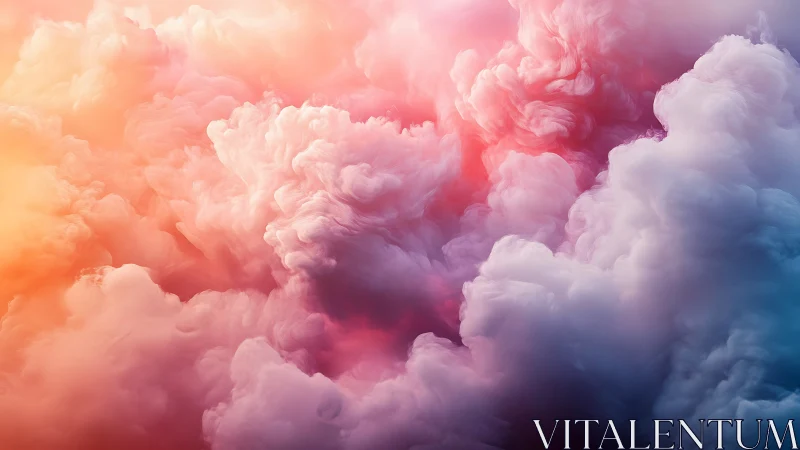 Digital painting of luminous pastel clouds in soft gradients.