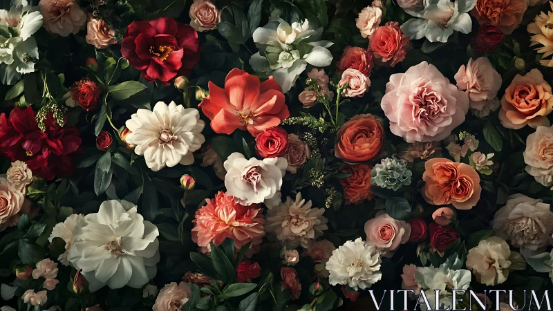 Garden roses display variety in deep reds whites and peachy tones