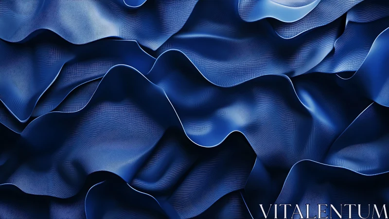 Deep blue folded surface forms continuous wavy structure