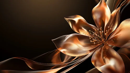 Luminous Golden Flower Blooming with Radiant Elegance.