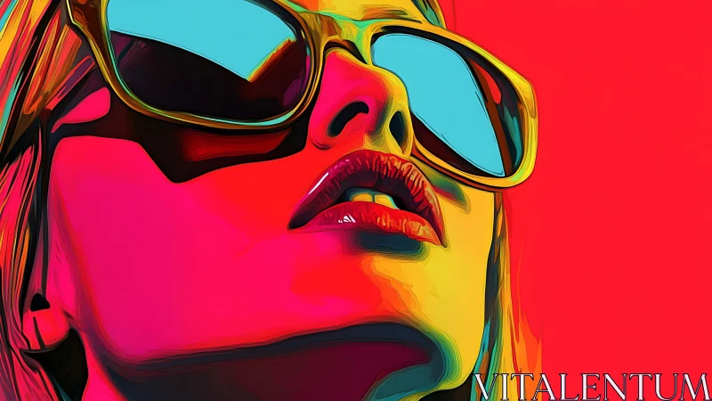 Neon-laced sunglasses tilt a bold portrait toward skyward dreams