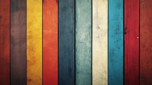 Weathered multicolor vertical wooden planks with aged patina