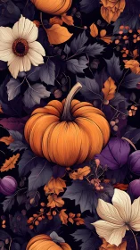 Dark Botanical Harvest: Ornamental Pumpkin Composition.
