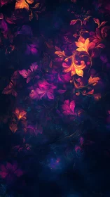 Glowing floral dreams drift across a deep midnight sky