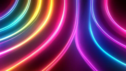Multispectral neon light trails in dynamic curved motion field.