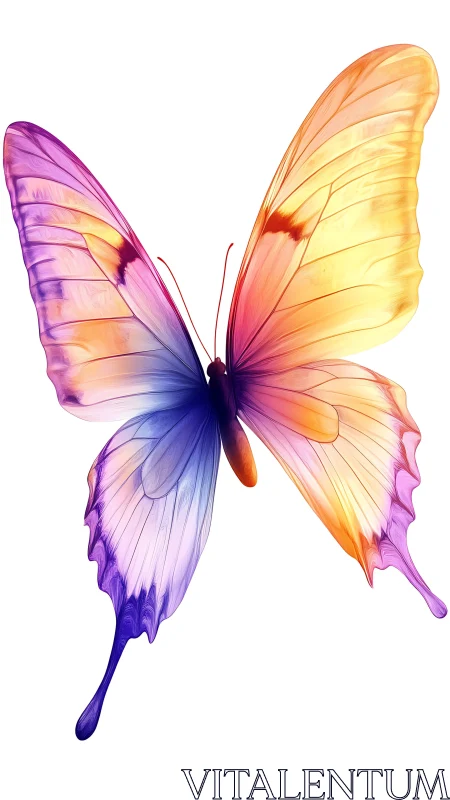 Butterfly shows translucent gradient wings in vivid colors