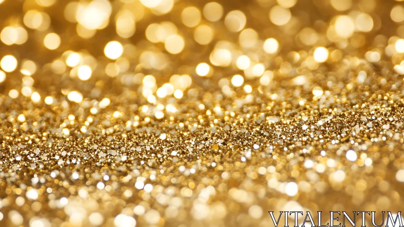 Macro optical study of defocused golden glitter bokeh field.