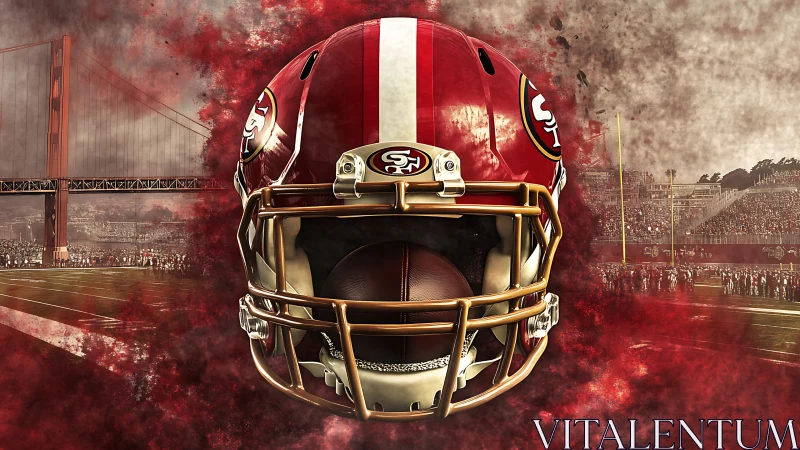 Highly detailed football helmet rendering with stadium composited smoke