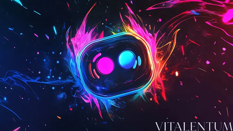 Neon duotone portal icon rendered in dynamic 3D energy field