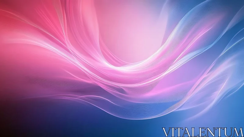 Gentle pink light waves drifting across a calm blue sky.