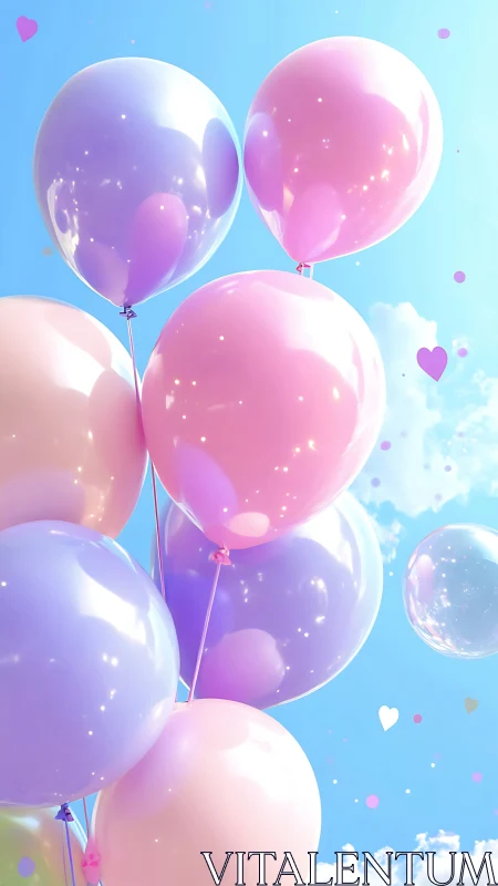 Iridescent Dreamscape: Ascending Gradient Bubbles.