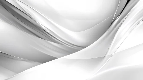Elegant Abstract White Waves with Smooth Gradient Design.