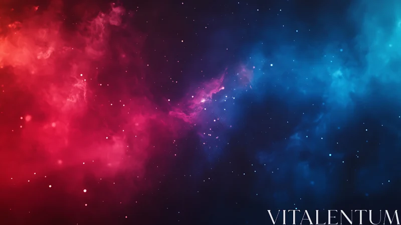 Cosmic color bridge where pink starlight meets deep blue.