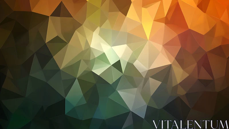 Polygonal light shards merge into warm abstract geometry.