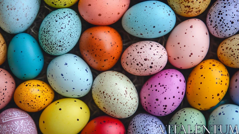 Chromatically speckled egg array with surface pattern analysis.