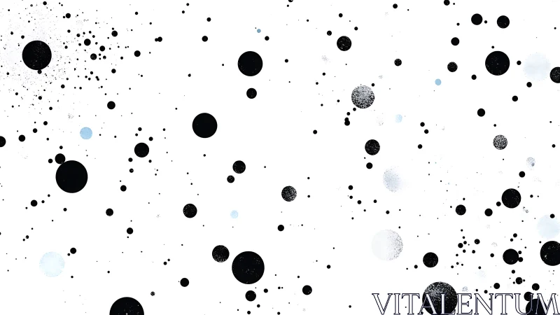 Monochrome particle field with dispersed circular ink splatters
