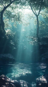 Sunlit Forest Stream Sanctuary.