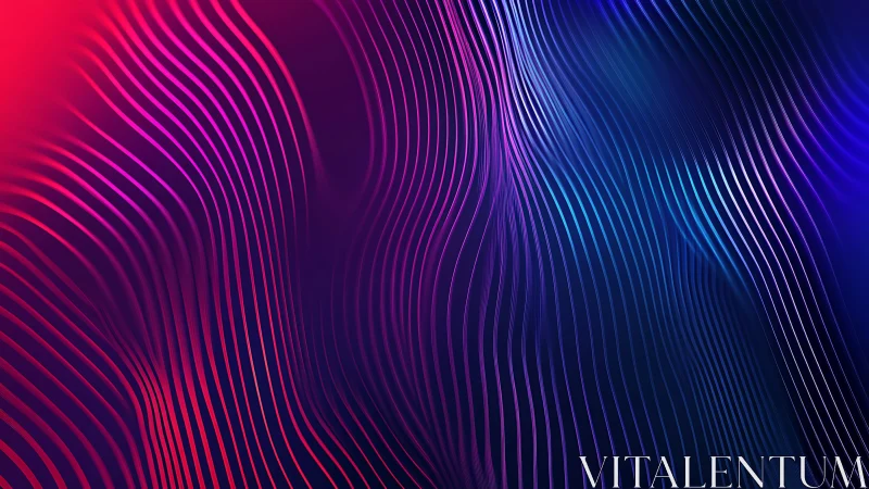 Neon gradient wave lines form dynamic luminous surface grid