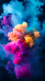 Chromatic vapor dynamics in vertically rising pigment plume.